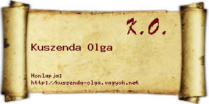 Kuszenda Olga névjegykártya