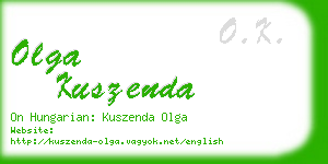 olga kuszenda business card